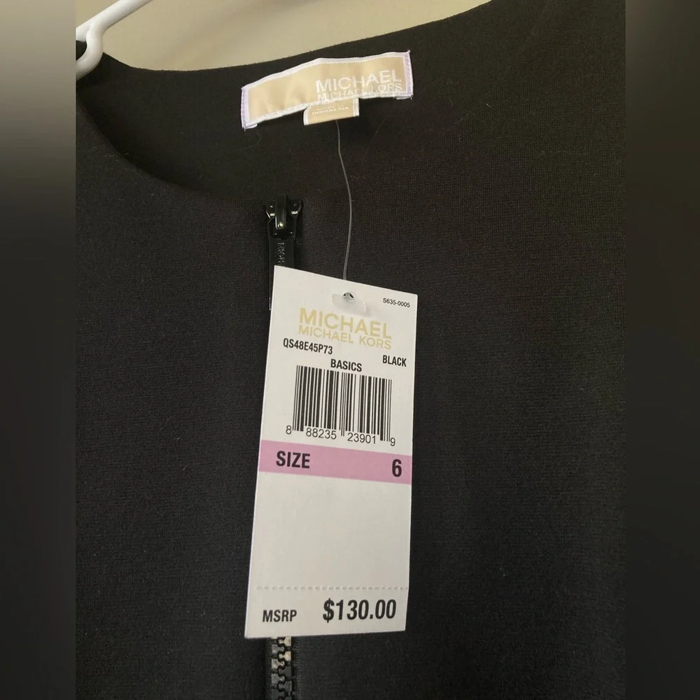 Michael Michael Kors Black Zip Up Black Dress 6 NWT - Picture 8 of 8